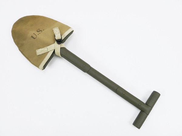 INDIVIDUAL - WW2 US Army T-Shovel with Cover / Shovel Spade with Canvas Bag