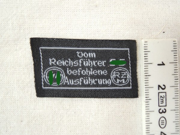 RZM manufacturer label for clothing