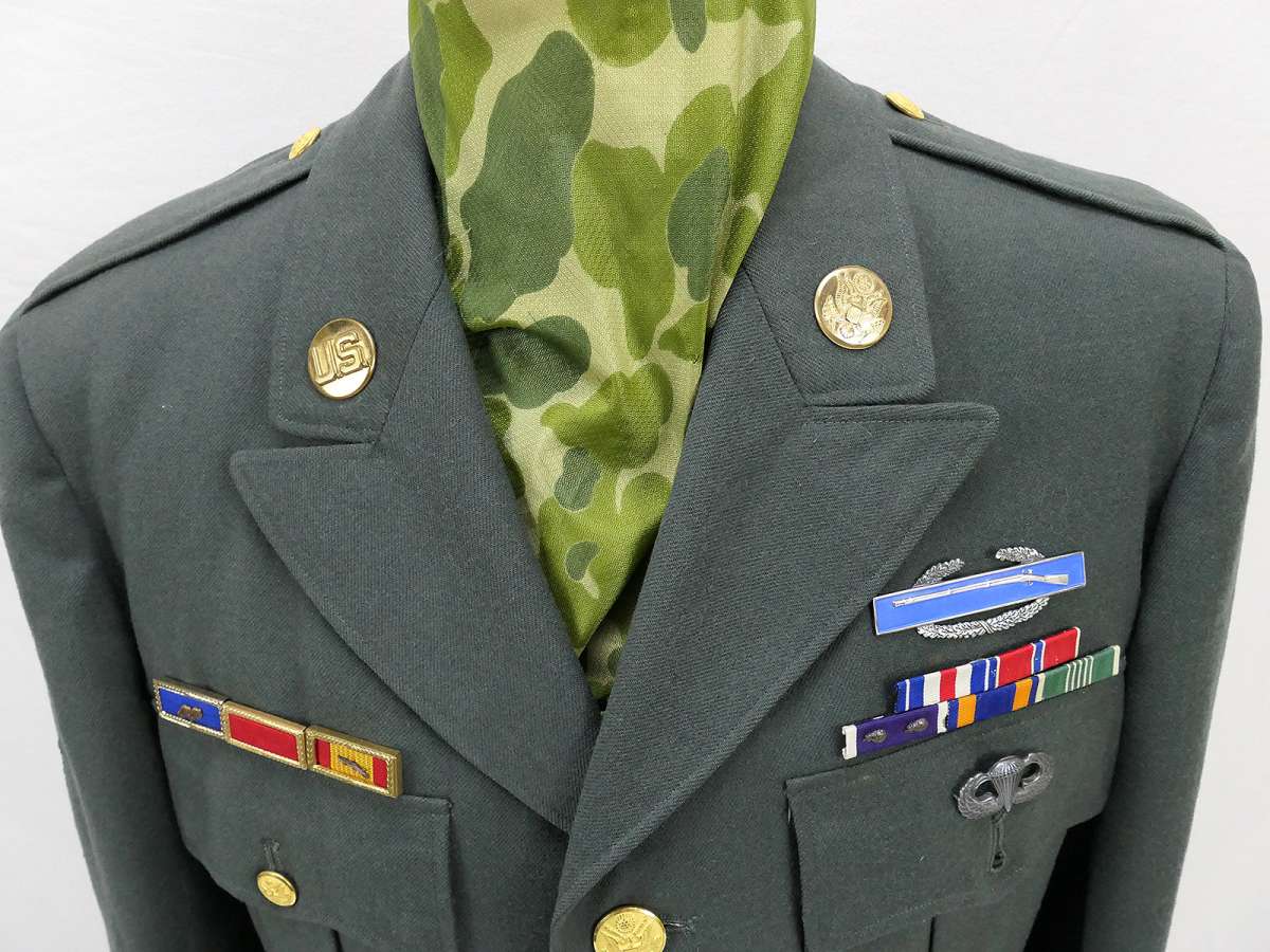 US ARMY Uniform Coat Man's Serge Green 1957 Airborne Special Forces 40L  Korea Vietnam | Lomax Militaria