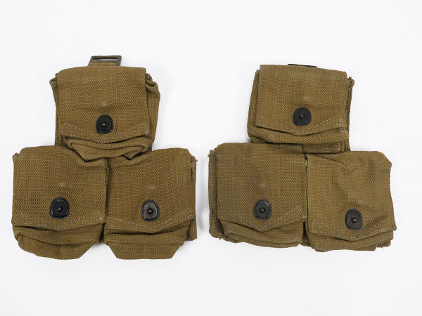 2x piece British Smle Lee Enfield Webbing Triple cartridge pouch magazine pouch 1942