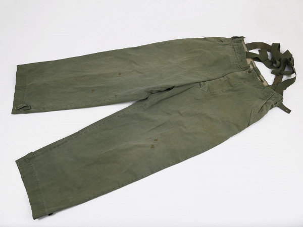 Single piece ORIGINAL US ARMY WW2 M-43 Trousers Field Cotton O.D. Field Trousers M-1943