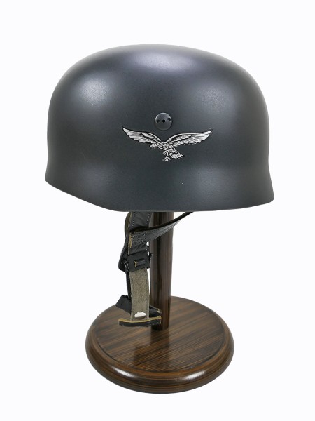 WK2 LW paratrooper helmet steel helmet M38 Luftwaffe bell blue-grey 59/60 complete 1 badge