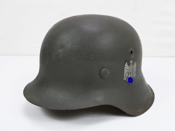Wehrmacht steel helmet M42 SD with helmet lining size 56 from museum