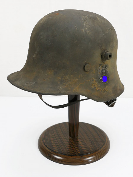 M18 steel helmet SD horn helmet with inner lining and chinstrap Battleworn