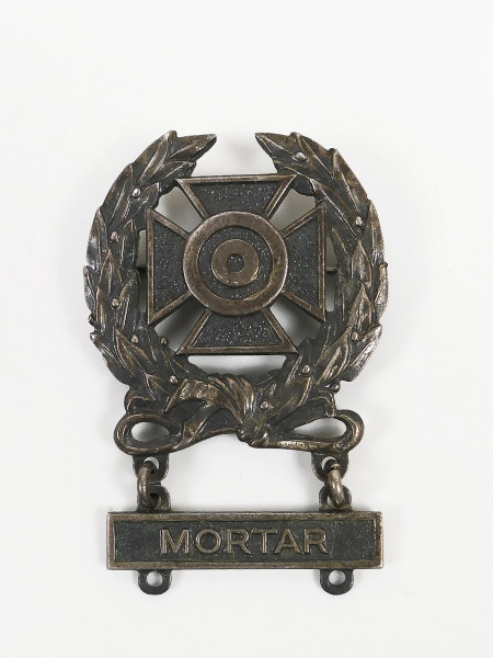 US Army WW2 Korea Expert Qualification Badge Pin with Mortar Bar Pin Badge Mortar