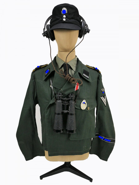 Waffen SS Panzerjacke Drillich Uniform Aufklärer LAH Leibstandarte with Panzermütze