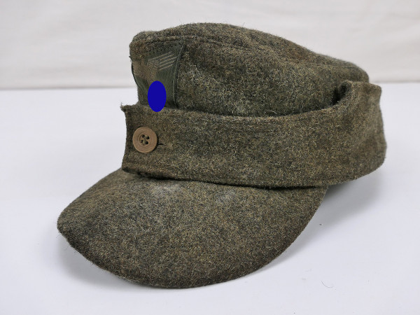 Waffen SS M43 field cap size 59+ late nettle wool original lining with trapeze effects from museum
