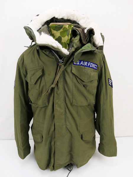 Vintage 60s US ARMY M65 OG-107 Coat Man's Field Jacket with Liner + Hood Alpha Ind. size Medium