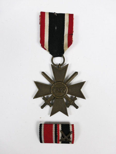 Original War Merit Cross 2nd Class with Swords KVK 1939 on ribbon with ribbon/field clasp