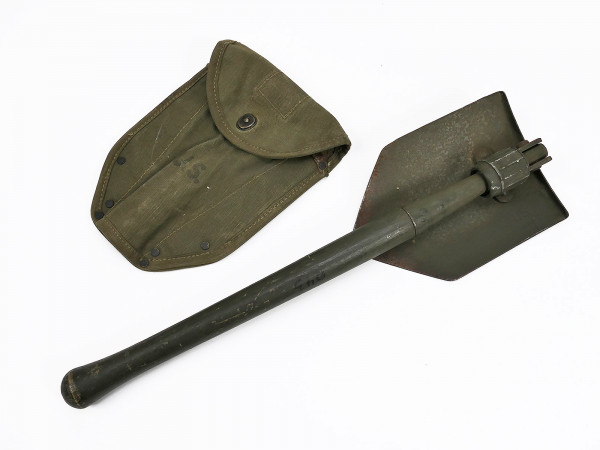 Original US ARMY WW2 Folding Spade AMES 1944 with Bag 1943 Entrenching Tool