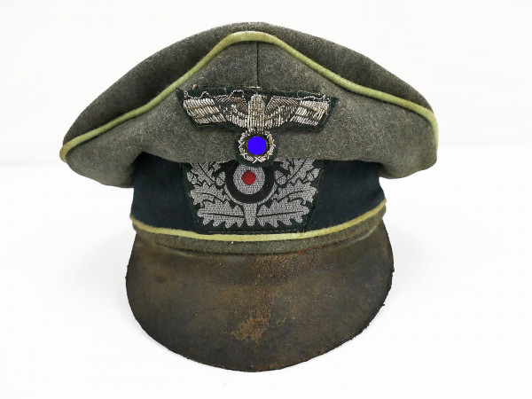 Wehrmacht peaked cap Panzergrenadier Crusher Cap Old style with effects size 58 Unique