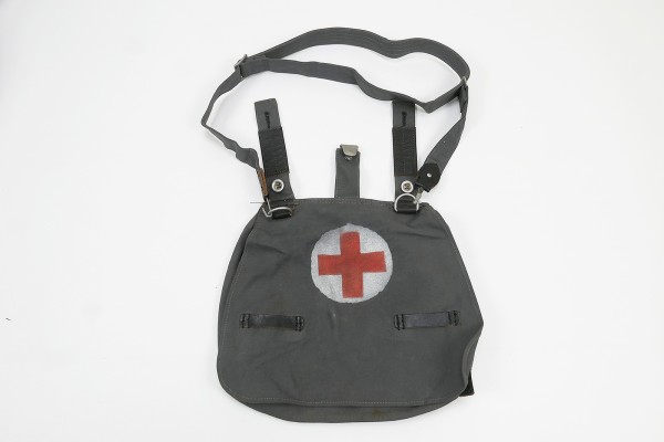 #2 WL haversack Red Cross medic blue-grey with carrying strap type Luftwaffe WW2 LW