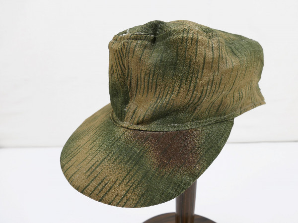 Wehrmacht front production swamp camouflage Drillich field cap Texled Gr.60/61 camouflage cap from museum