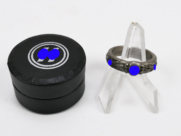 SS skull ring SS ring of honor S.Lb. MEYER Ring Schutzstaffel 20.5mm in box / tin