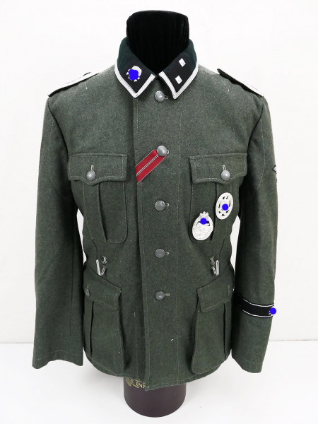 Waffen SS M36 field blouse skull uniform Oberscharführer fully effected from museum liquidation