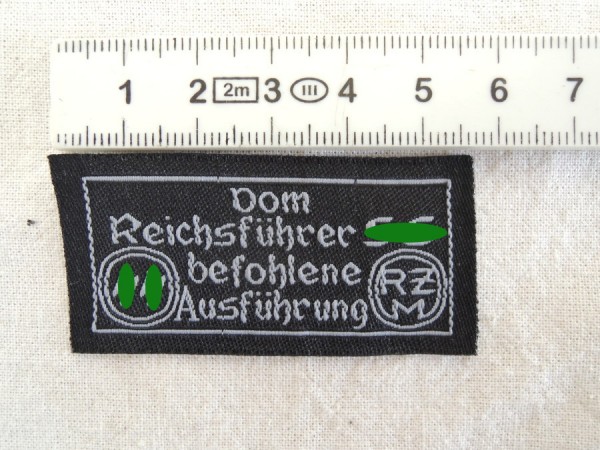 RZM manufacturer label for clothing