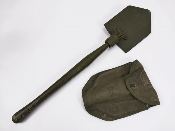 ORIGINAL US ARMY WW2 Folding Spade AMES 1944 with Pocket Entrenching Tool