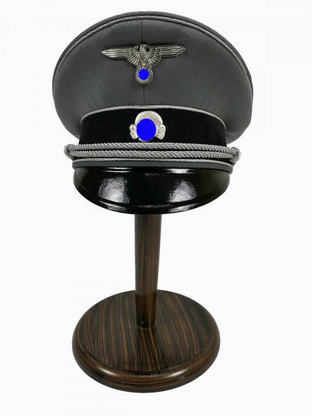 Waffen SS gabardine peaked cap general size 56 top museum piece with metal effects