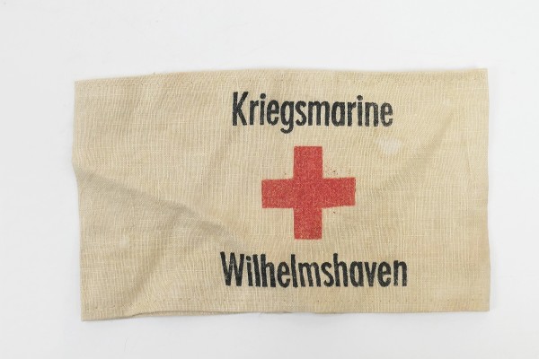 Medic armband Kriegsmarine Wilhelmshaven Red Cross 1943