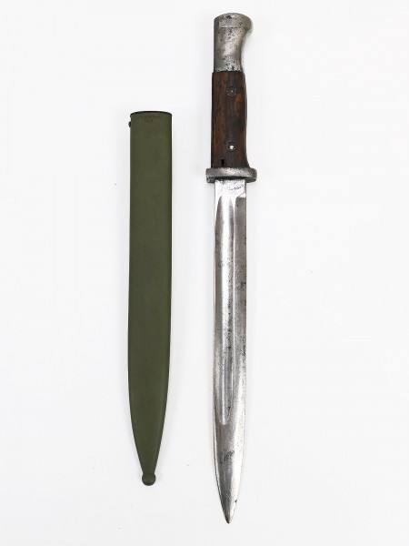 Original bayonet 1884/98 K98 sidearm Imperial acceptance 1917 with repro scabbard