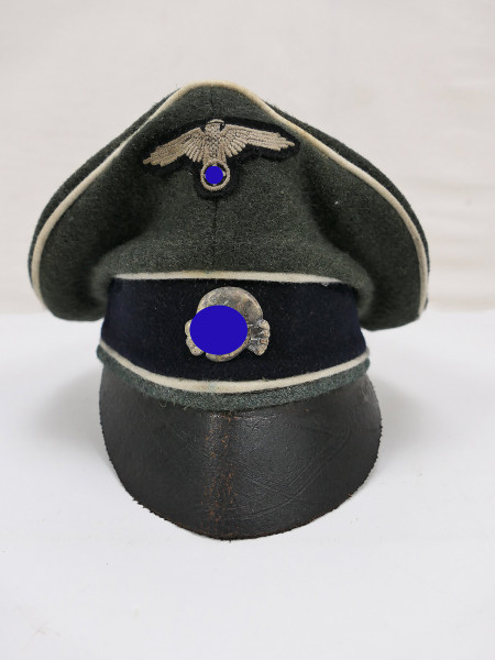 Waffen SS VT officer's peaked cap Crusher Cap size 60 coarse wool with effects mix unique piece