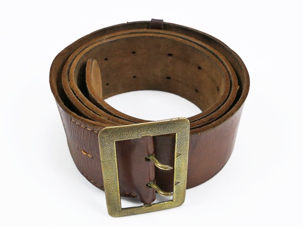 Original two-prong belt General Brown belt leather belt length 125cm - width 58mm