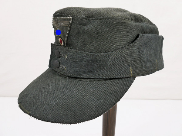 Wehrmacht M43 field cap italian doppia faccia cloth with original trapeze effects