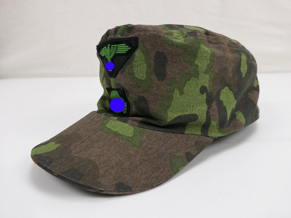 Waffen SS field cap oak leaves size 58/59 camouflage cap with green effects