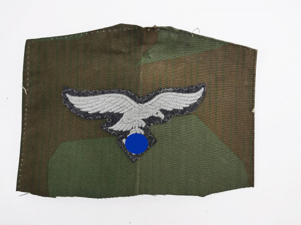 Breast eagle blue-grey LW Luftwaffe crews embroidered on original camouflage bone bag