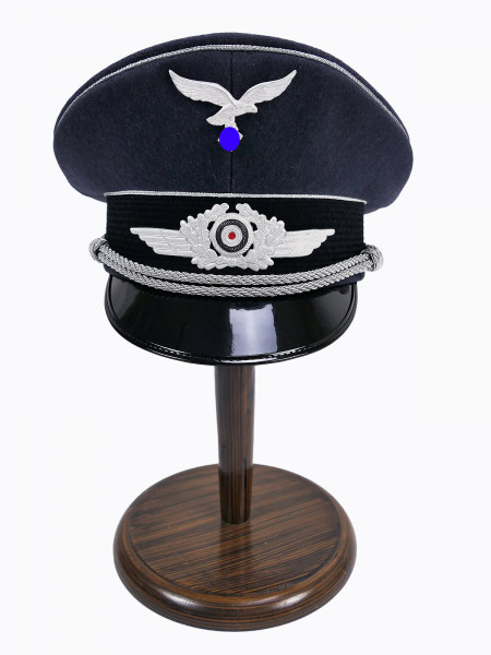Wehrmacht LUFTWAFFE peaked cap general size 59 with metal effects made of vintage wool cloth