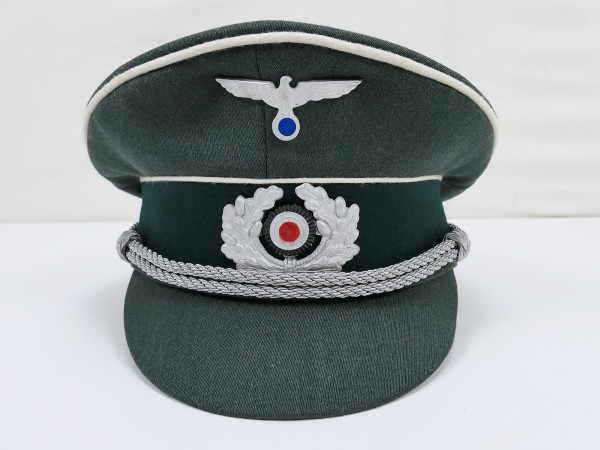 Wehrmacht army peaked cap officer size 57 with metal effects