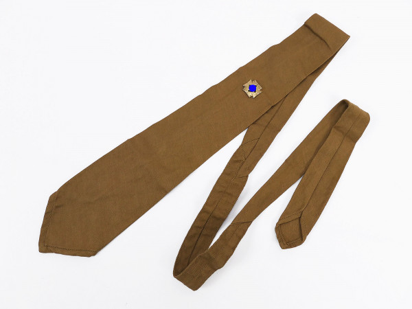 Uniform tie brown with HK sympathy badge pin tie tie