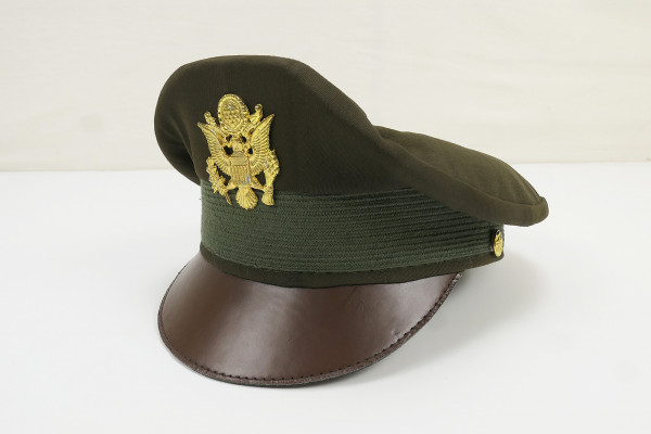 Single piece - US ARMY WW2 Officer Crusher cap VISOR HAT Officer 57/58