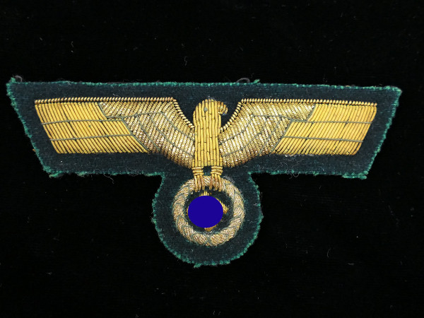 Wehrmacht General breast eagle M36 gold thread hand embroidered golden thread 10.5x4.8cm