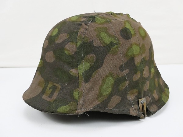 #CC Waffen SS steel helmet helmet cover sycamore 1/2 overprint helmet camouflage cover original camouflage fabric with no.