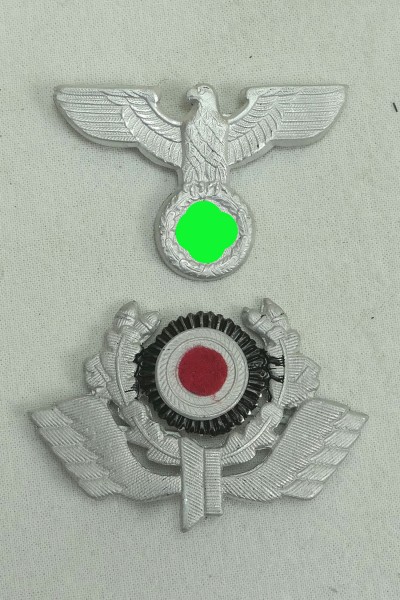 Reichsbahn cap badge aluminium for peaked cap eagle + impeller with cockade