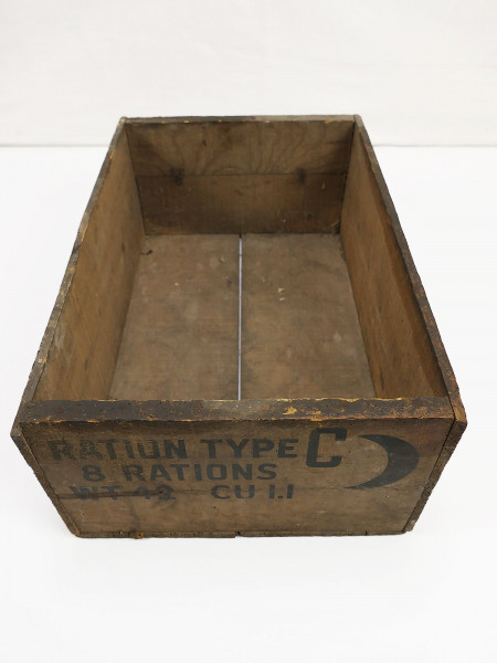 1944 - Original US ARMY WW2 Rations Field Ration Type C Wooden Ration Box Jeep