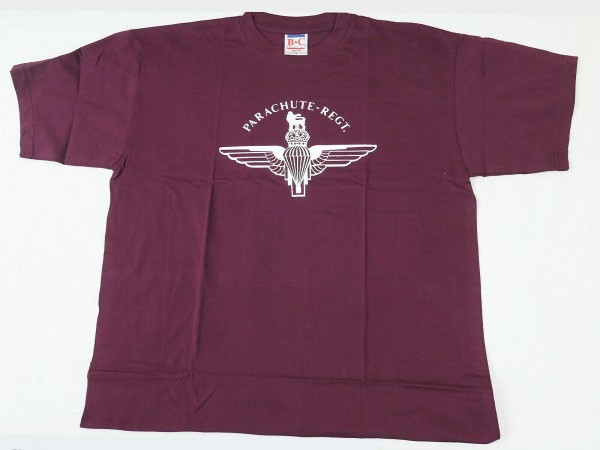 T-Shirt English Parachute Purple Para British WW2 Pegasus Logo