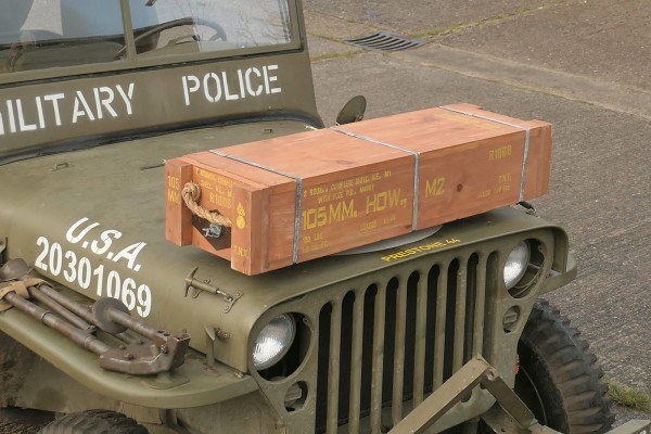 WW2 US Army 105mm Howitzer M1 Ammunition Box for 2 Rounds Ammunition Box Wood Original