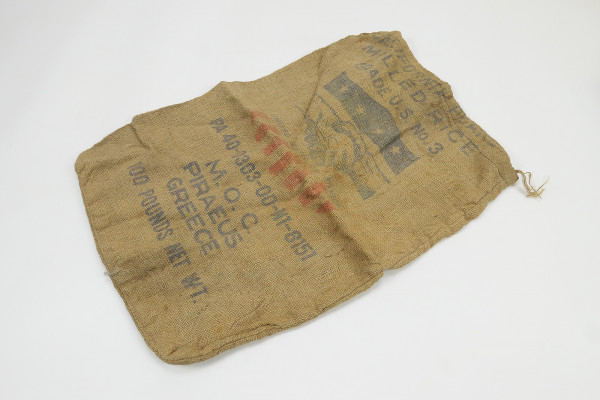 US Ration Bag Rice Relief Goods Jute Greece - Milled Rice Greece