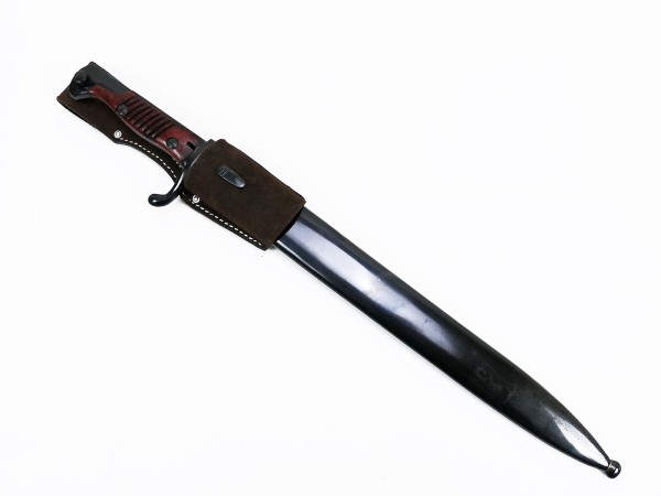 WK1 bayonet K98 G98 / sidearm with scabbard and belt clip (buffalo leather)