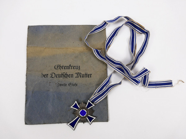 Cross of Honor of the German Mother / Mother's Cross 2nd Model Bronze on ribbon with award bag