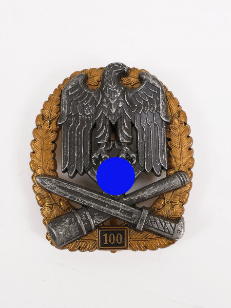 Wehrmacht general assault badge JFS with mission number 100