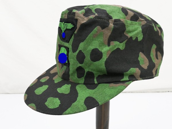 Weapons SS field cap Sycamore Gr.60 camouflage cap with green effects from museum liquidation