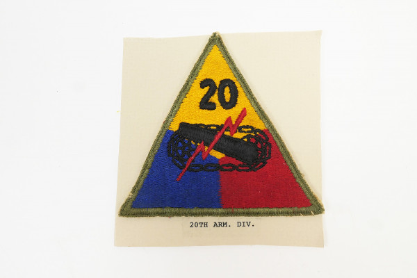 US ARMY WW2 patch sleeve badge 20th Armored Division Panzerdivision 1941-1947