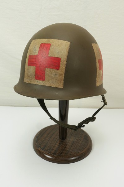 US ARMY Type WW2 M1 Medic Infantry Steel Helmet with Liner and Chin Strap #4