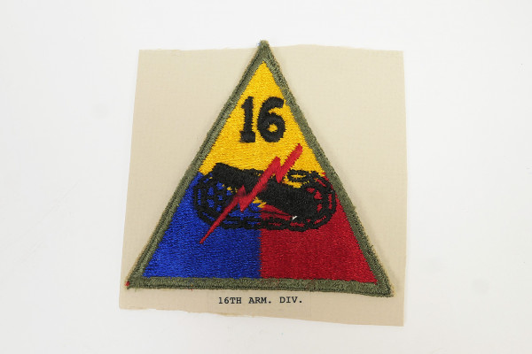 US ARMY WW2 Patch Sleeve Badge 16th Armored Division Panzer Division 1941-1947