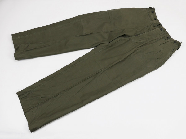Single piece ORIGINAL US ARMY M-1943 Trousers Field Cotton O.D. W34/I30 Trousers 1944 WW2