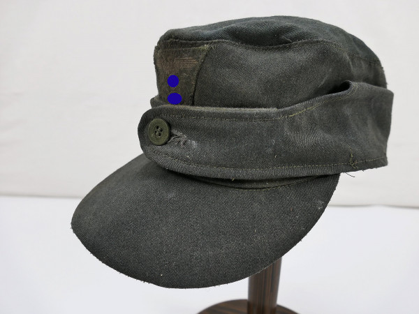 Waffen SS M43 single button field cap italian doppia faccia cloth with trapeze effects / 58-59