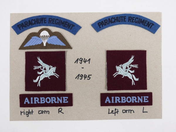 SET Badges GB WW2 British Army Insignia Parachute Wings Regiment Airborne Pegasus Battle Dress